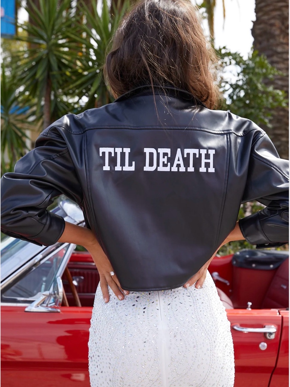 NWT 12th Tribe Til Death Faux Leather Bridal Jacket Western Bride size M